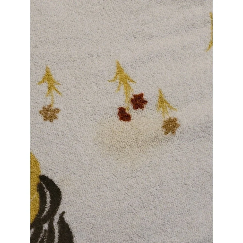 Vintage California Hand Prints Terry Tablecloth Roosters READ